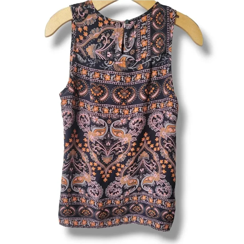Violet + Claire Women's multicolor boho paisley print sleeveless blouse - small - Picture 2 of 8